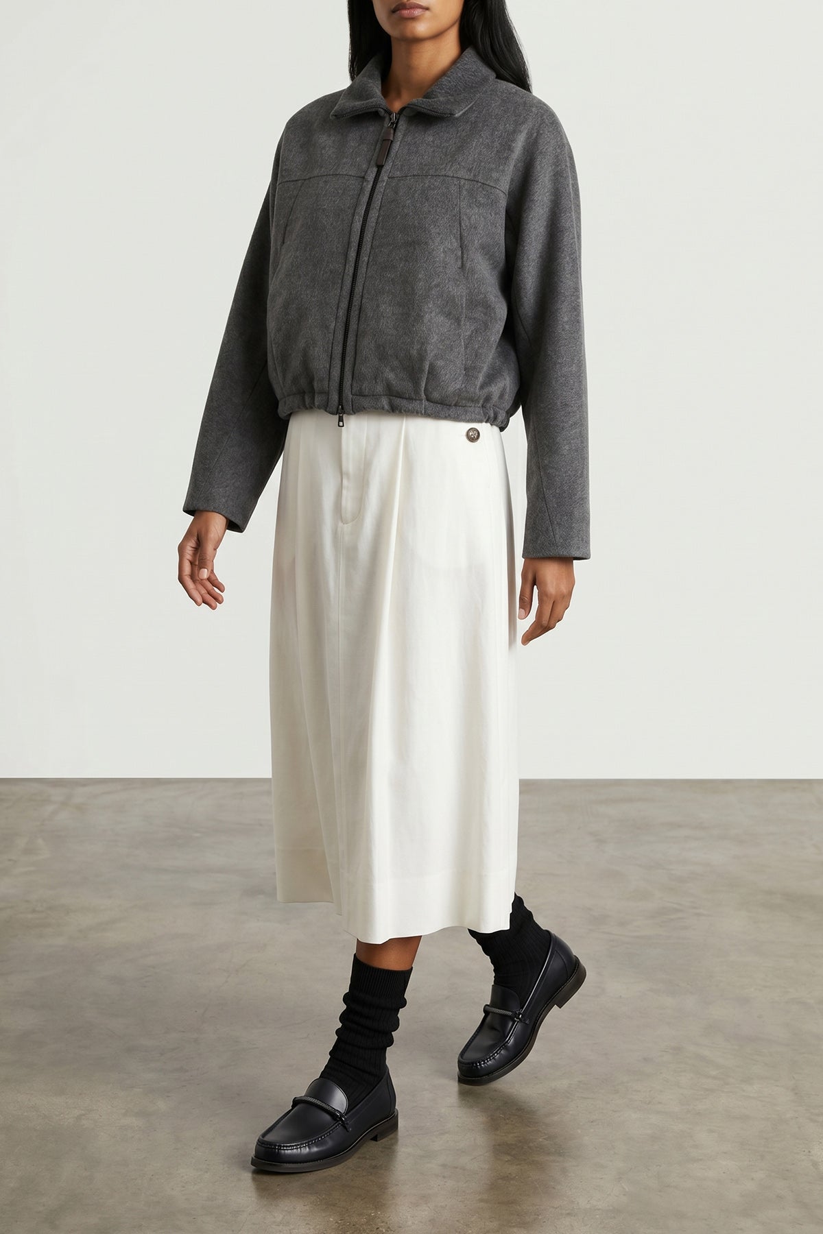 lined mélange virgin wool jacket