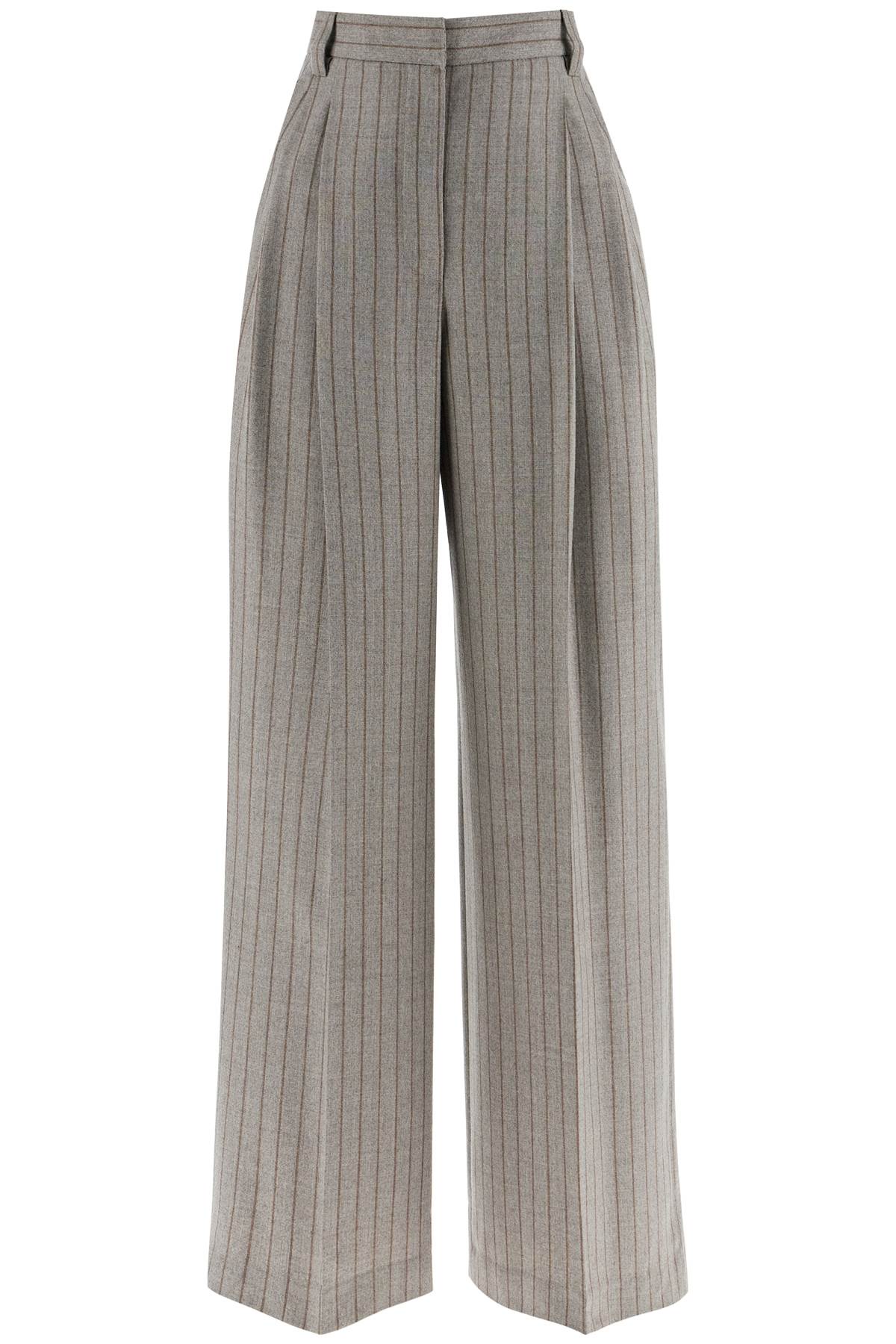 wide virgin wool pinstripe trousers