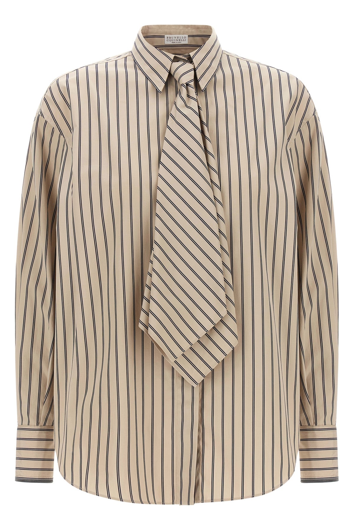 the brunello cucinelli long-sleeved shirt redefines the codes of classic tailori