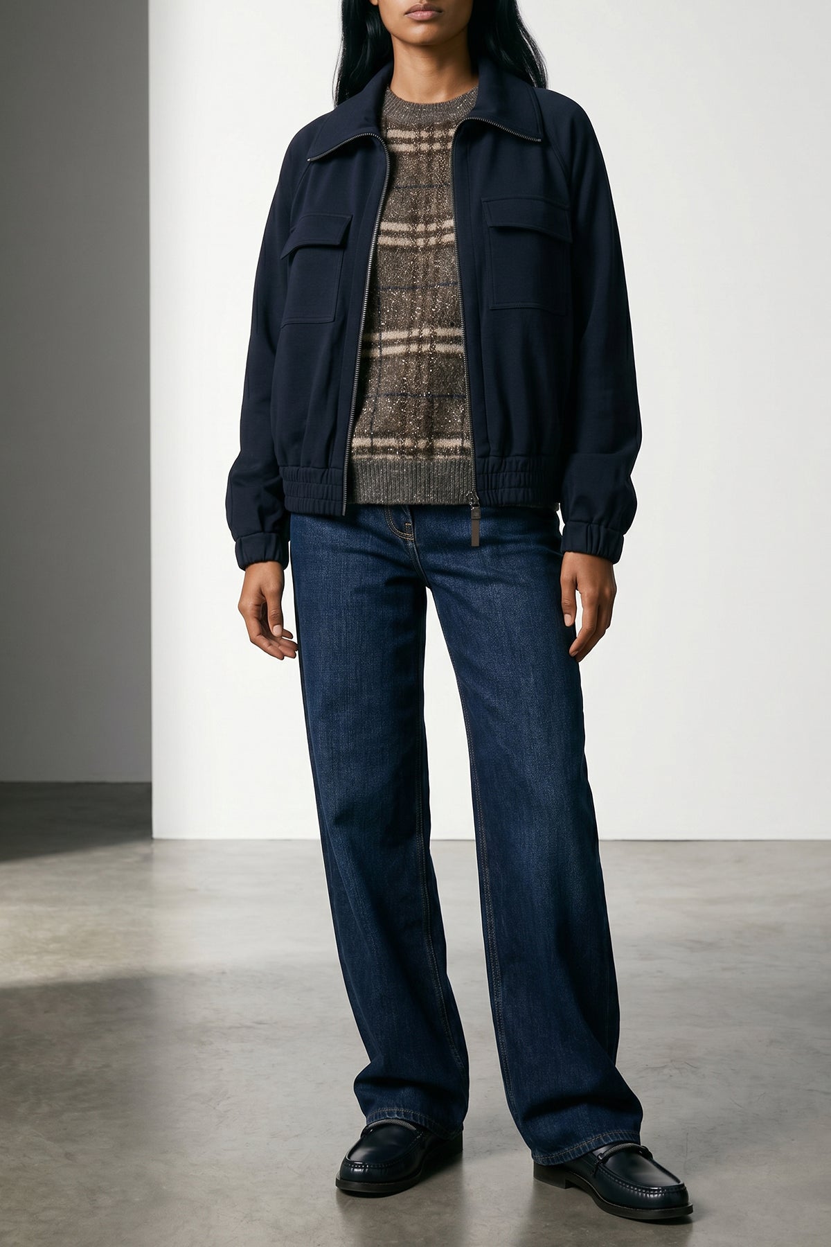 cotton and silk interlock sweatshirt