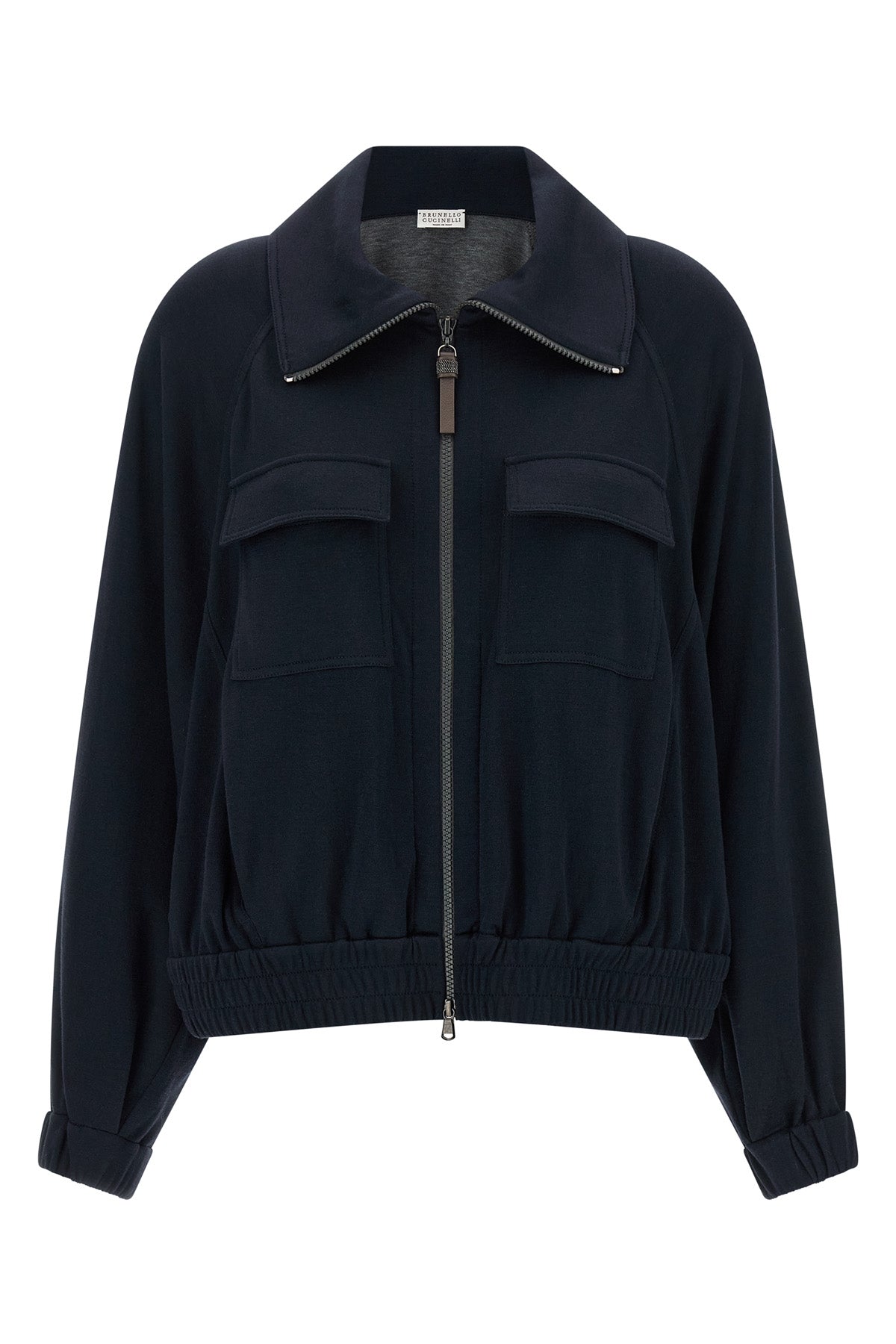 cotton and silk interlock sweatshirt