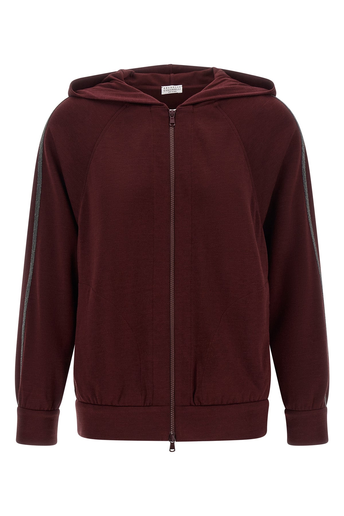 raglan shoulder hoodie in cotton blend