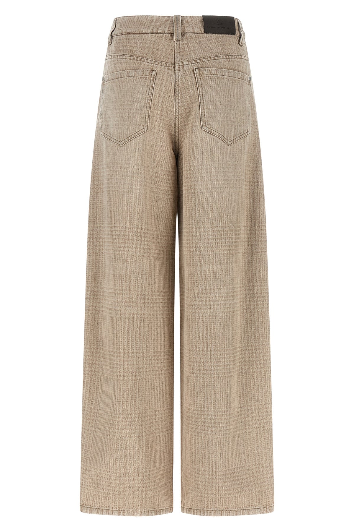 the wide barrel laser-dyed cotton denim jeans