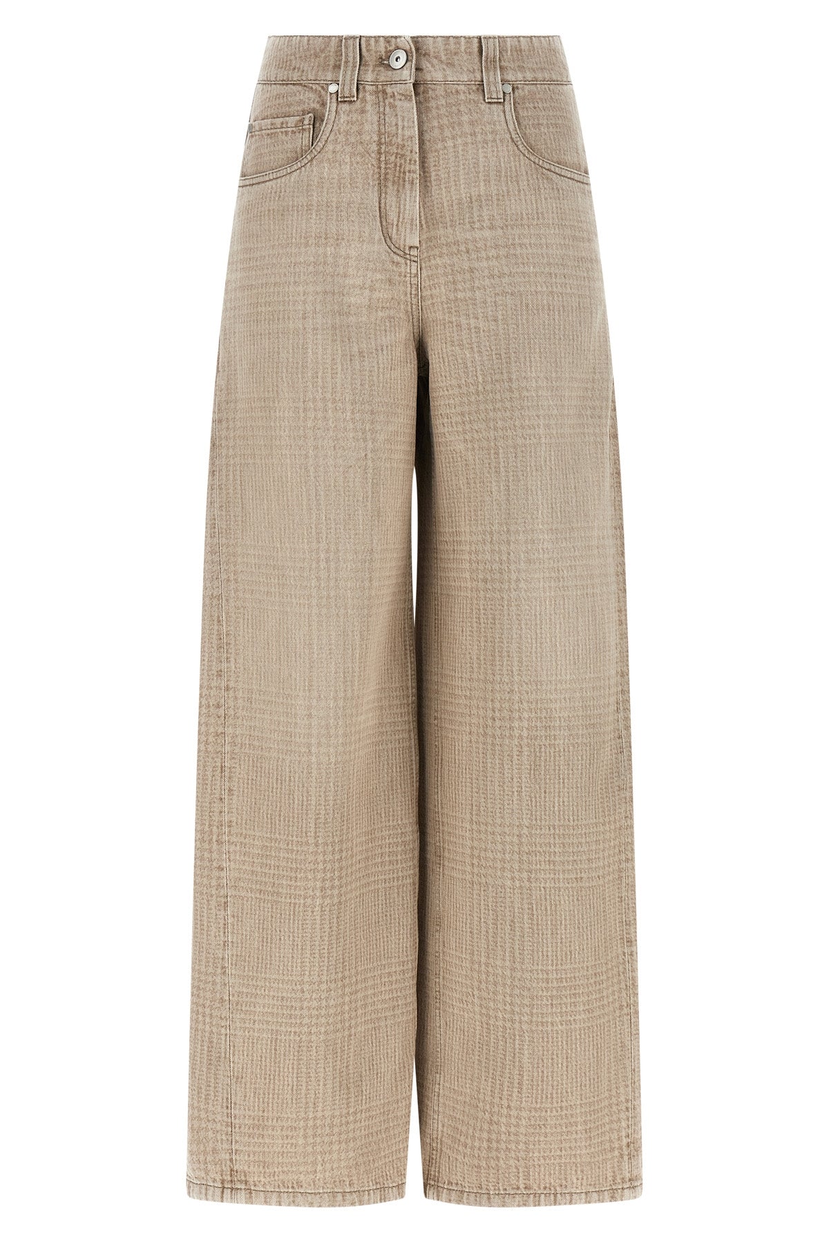 the wide barrel laser-dyed cotton denim jeans