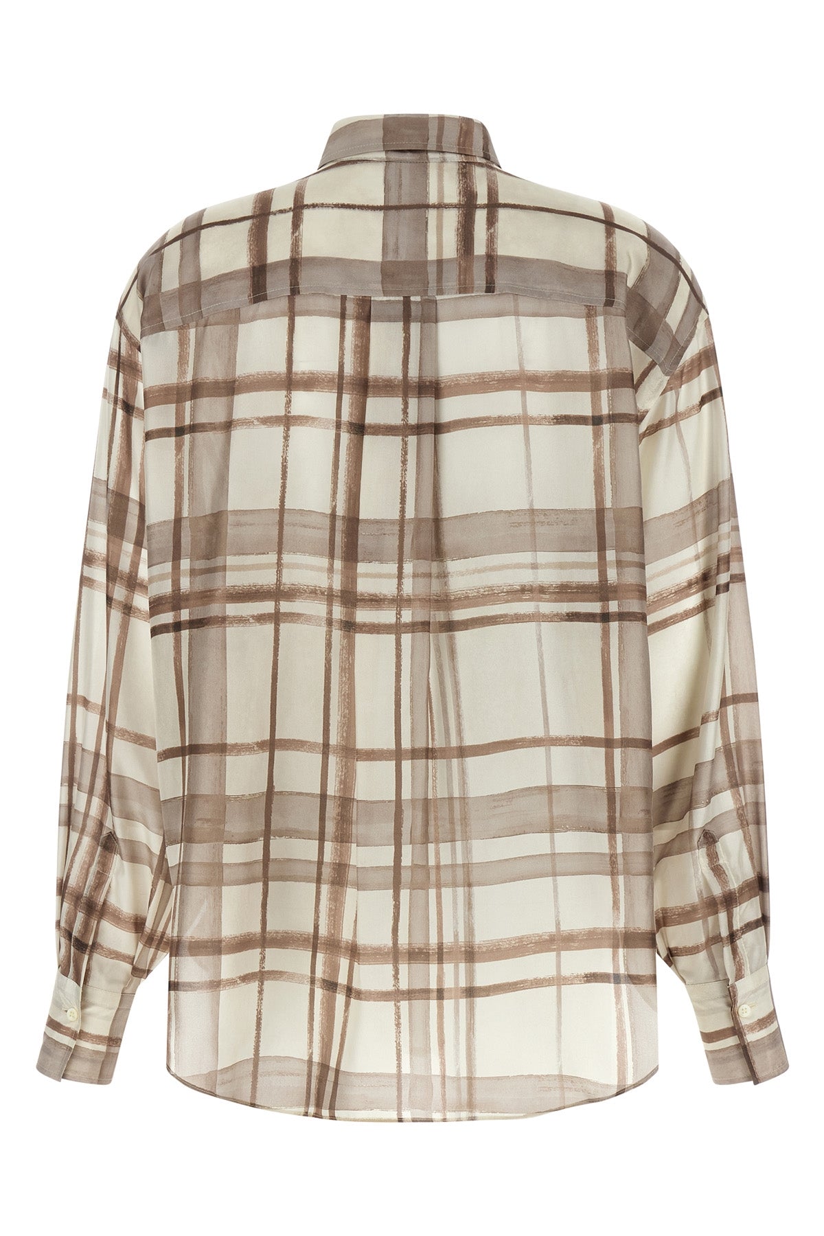 check patterned silk shirt