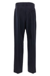 first class navy fox wool and mohair pants