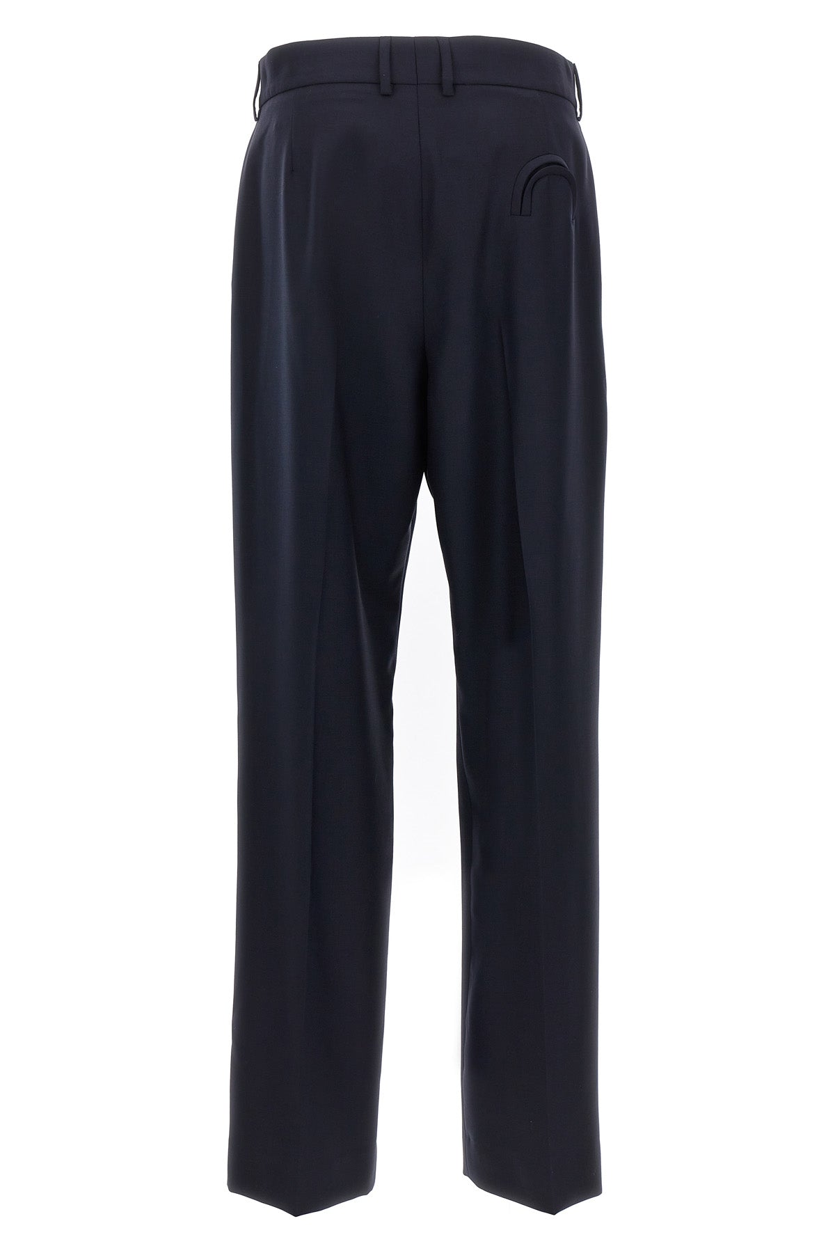 first class navy fox wool and mohair pants