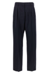 first class navy fox wool and mohair pants