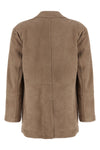 deconstructed single-breasted suede blazer