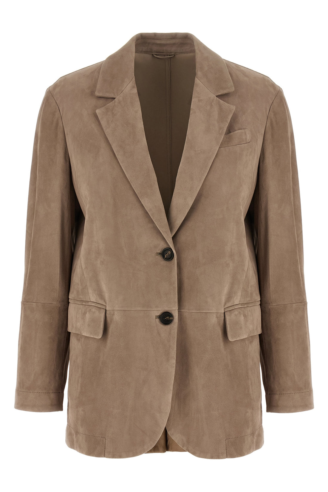 BRUNELLO CUCINELLI 40 deconstructed single-breasted suede blazer