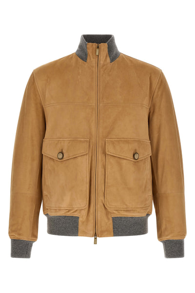 the brunello cucinelli bomber jacket in fine suede