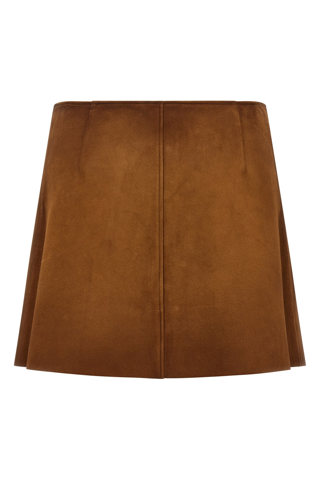 MIU MIU 40 suede mini skirt undergoing final waxing treatment