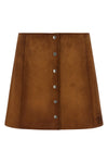 suede mini skirt undergoing final waxing treatment
