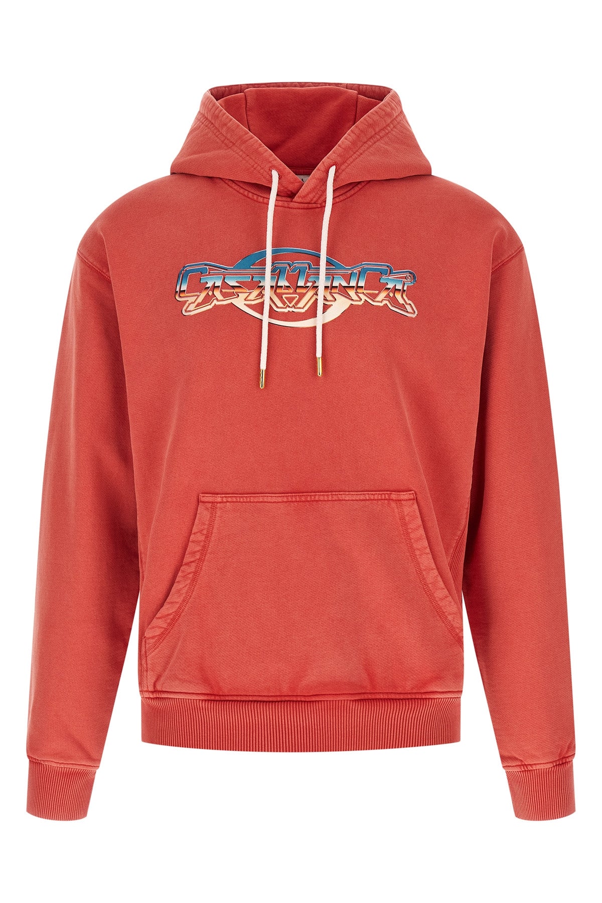 chrome gauze double-effect cotton hoodie
