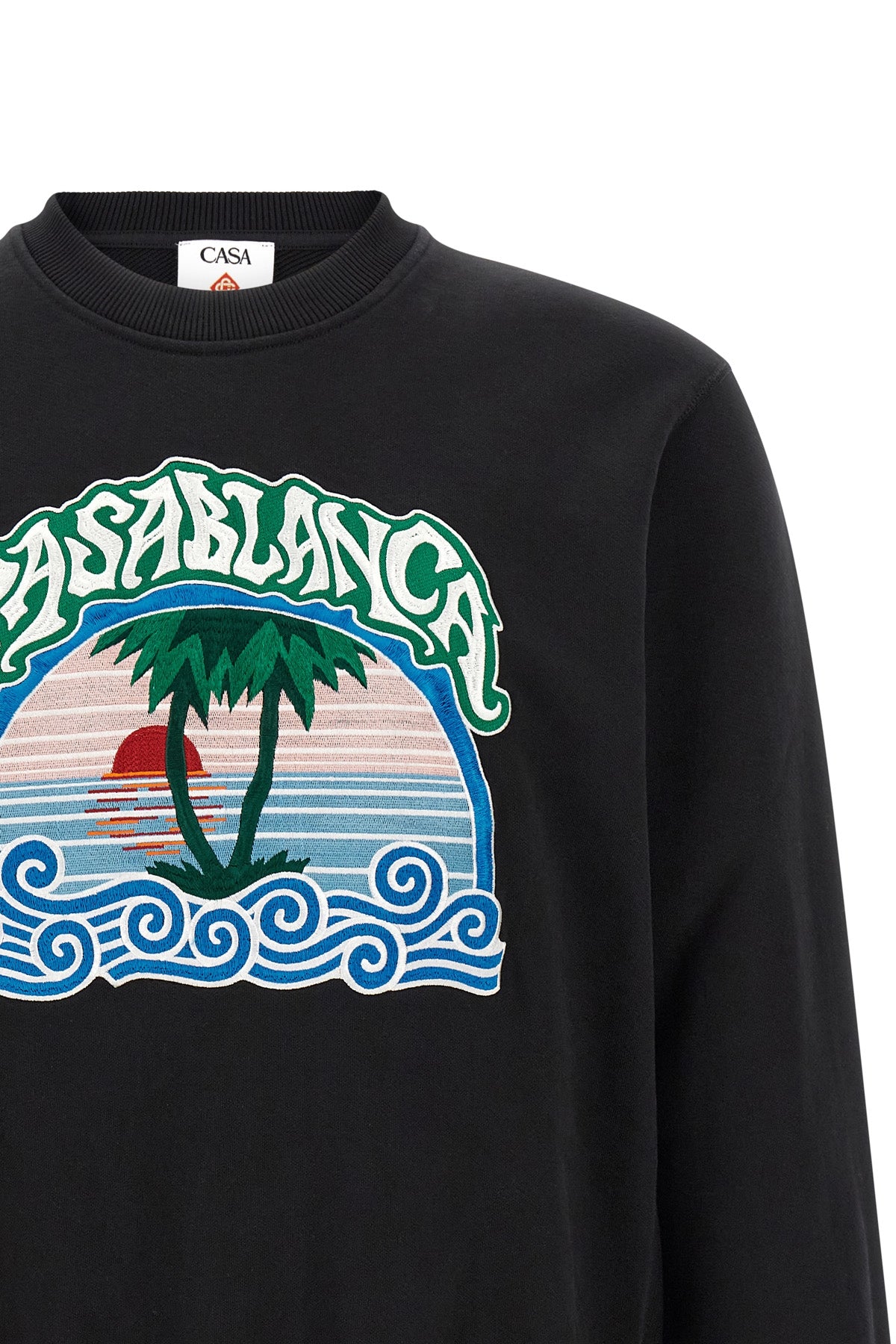 the casablanca crewneck sweatshirt features a pure organic cotton construction t