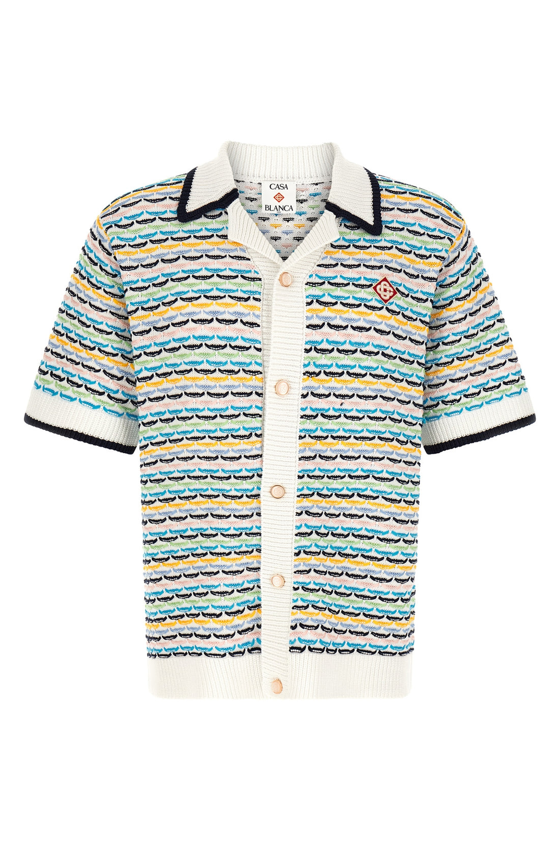 CASABLANCA M the casablanca tuck stitch short-sleeved shirt