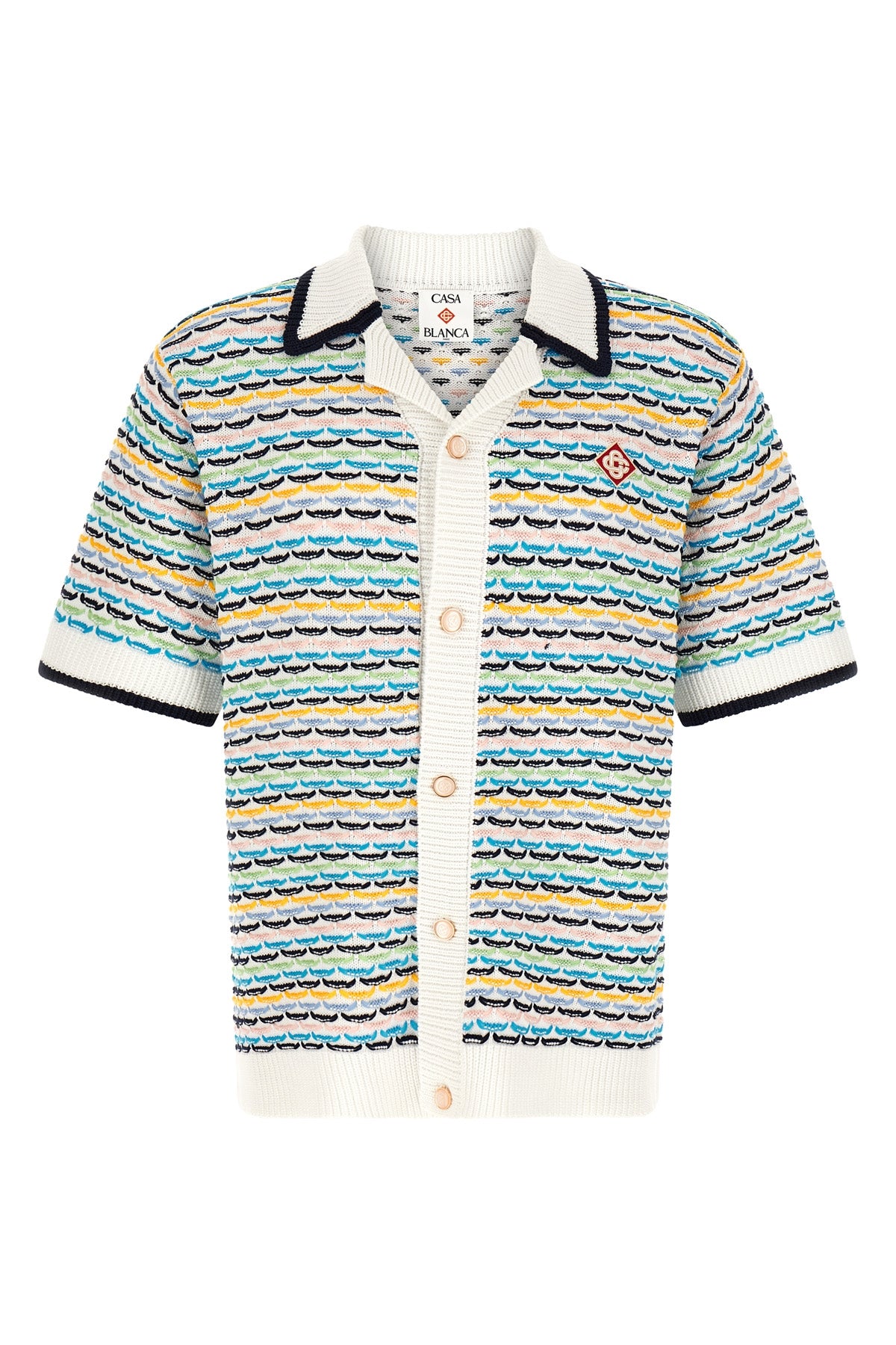 the casablanca tuck stitch short-sleeved shirt