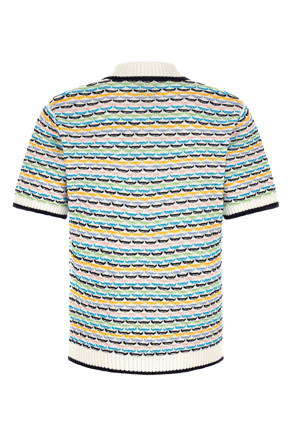 casablanca tuck stitch polo shirt
