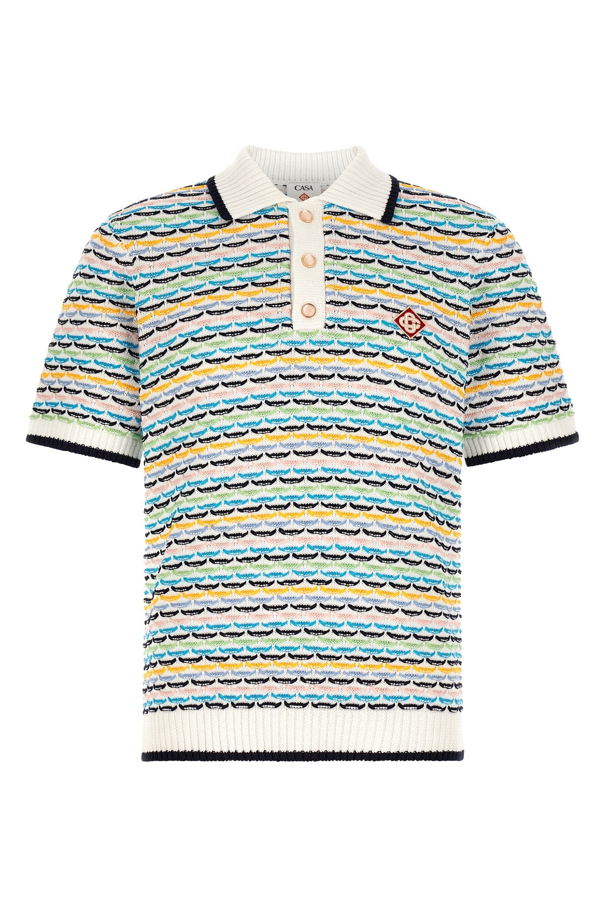 casablanca tuck stitch polo shirt