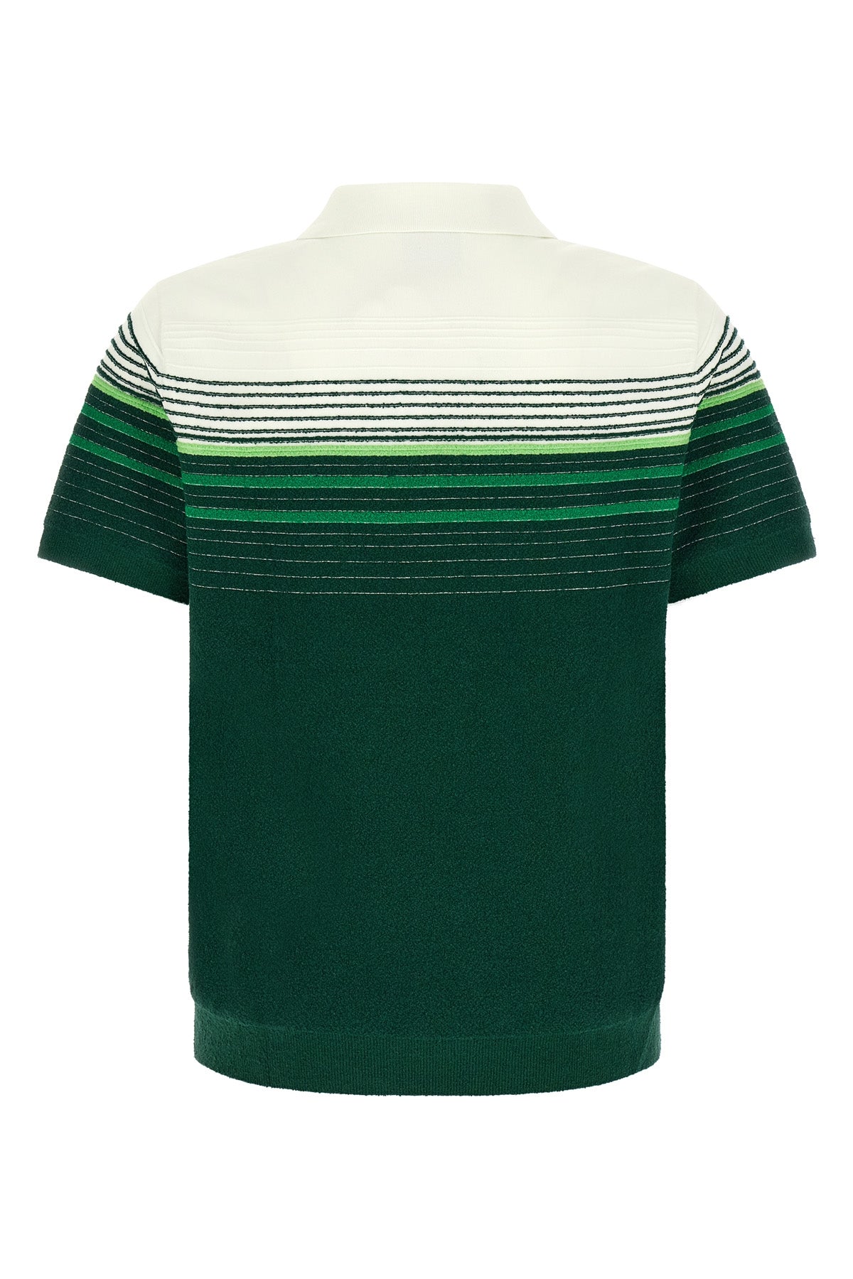 the casablanca bouclé stripes short-sleeved polo shirt in cotton blend