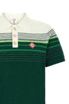 the casablanca bouclé stripes short-sleeved polo shirt in cotton blend