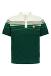 the casablanca bouclé stripes short-sleeved polo shirt in cotton blend
