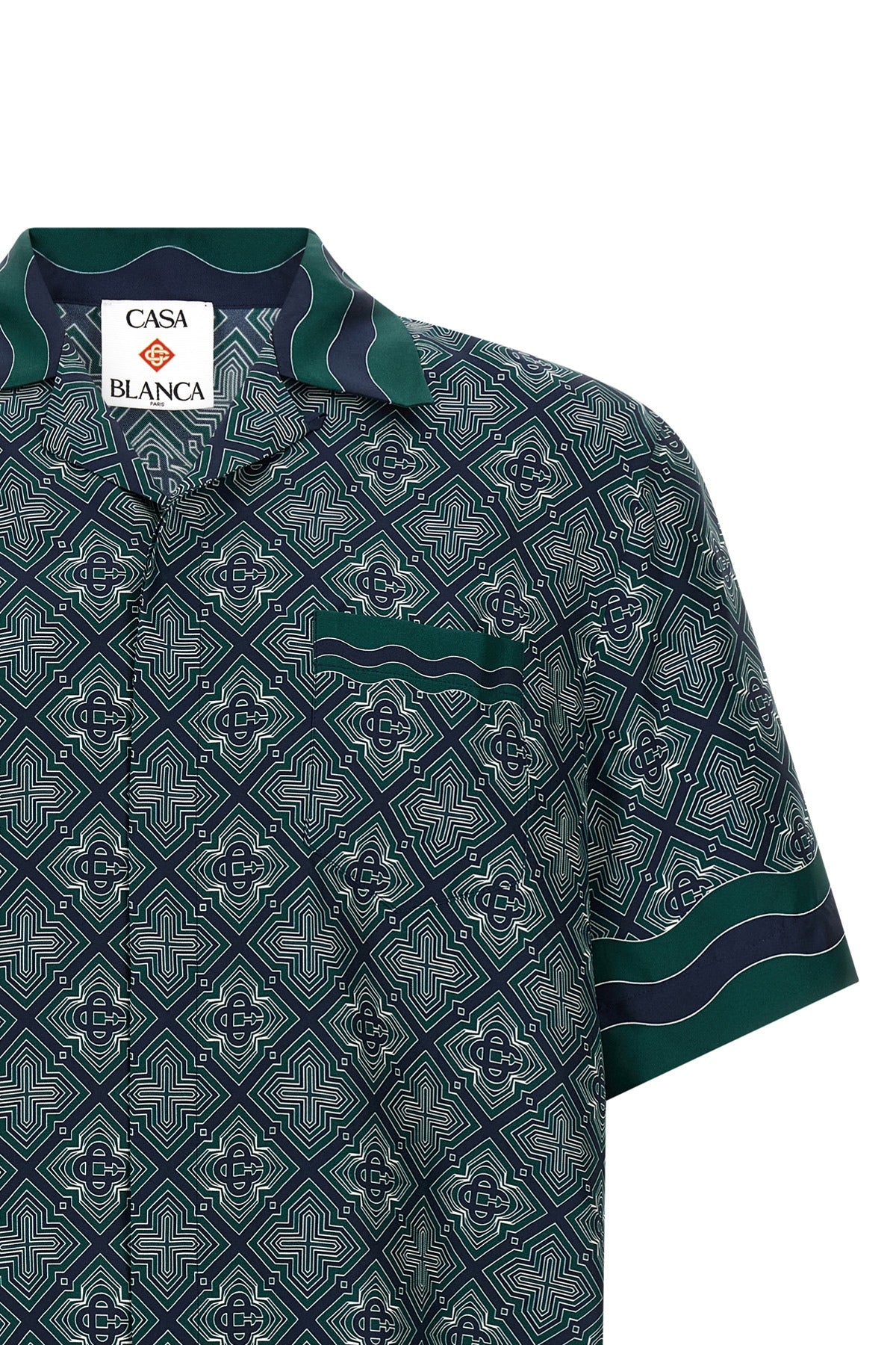the casablanca short-sleeved shirt defines a contemporary sartorial aesthetic th