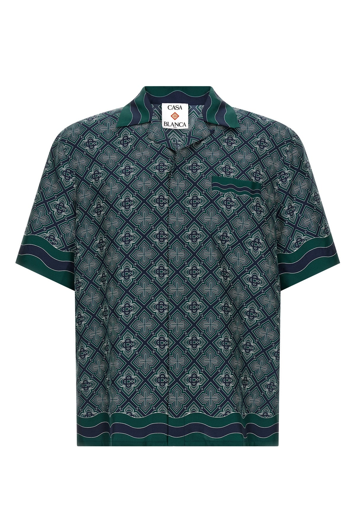 the casablanca short-sleeved shirt defines a contemporary sartorial aesthetic th