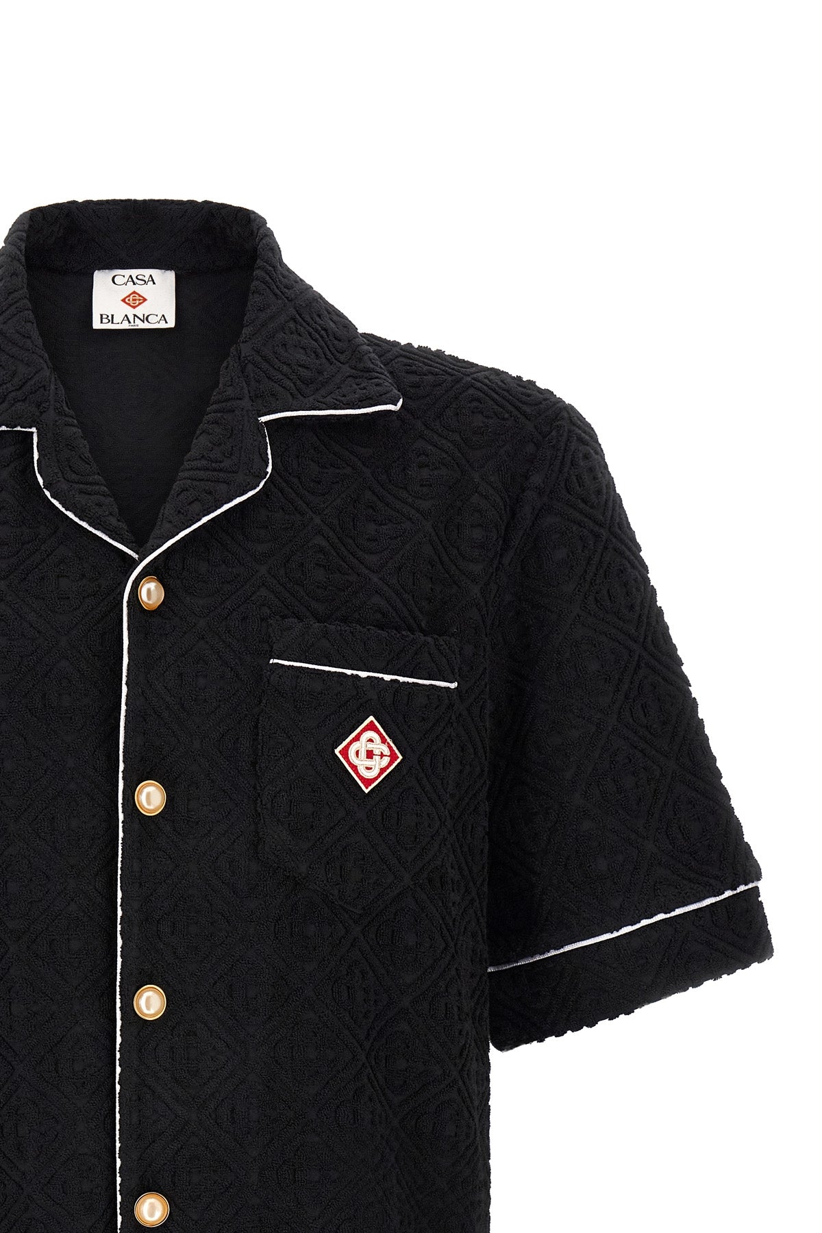 the casablanca towelling monogram short-sleeved shirt defines a leisurewear aest