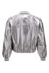 laminated leather bomber jacket