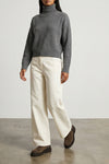 the wide barrel jeans in garment-dyed cotton denim