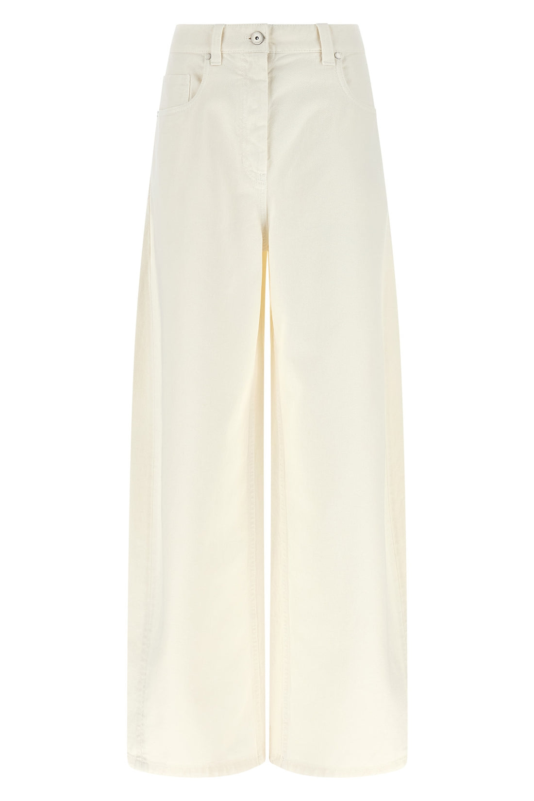 BRUNELLO CUCINELLI 36 the wide barrel jeans in garment-dyed cotton denim
