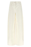 the wide barrel jeans in garment-dyed cotton denim