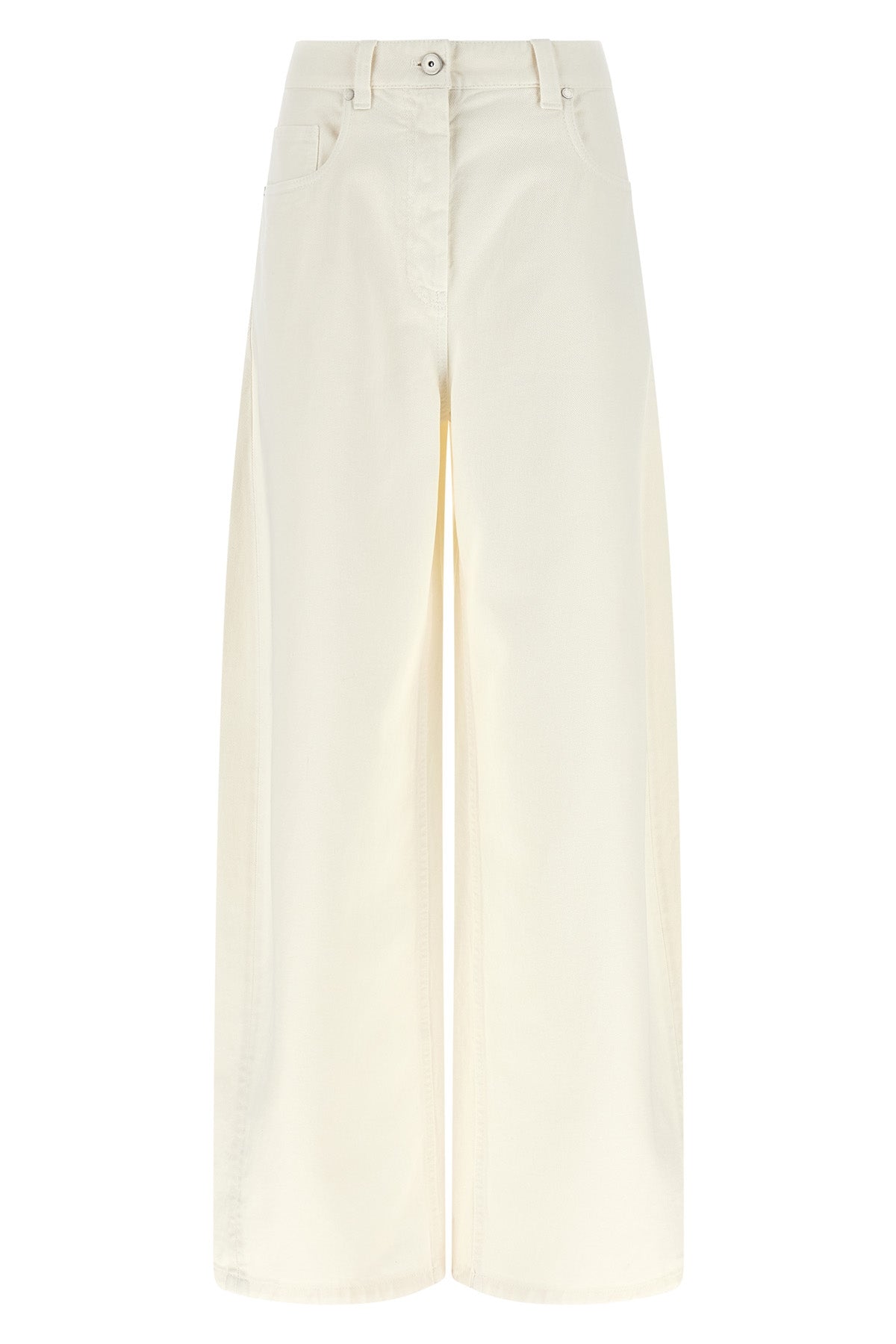 the wide barrel jeans in garment-dyed cotton denim
