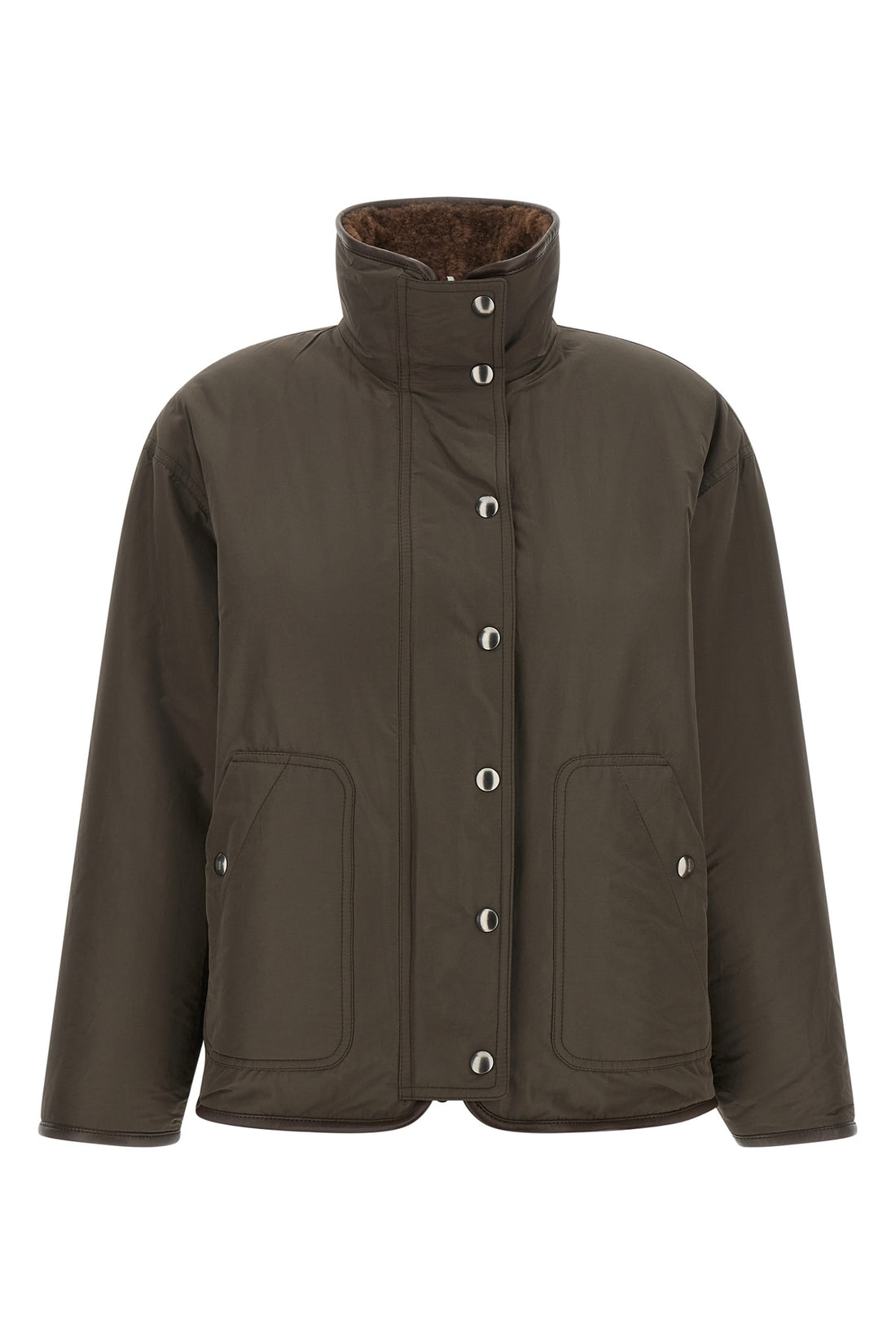 BRUNELLO CUCINELLI 38 the brunello cucinelli reversible jacket in pure fuzzy lamb shearling stands o