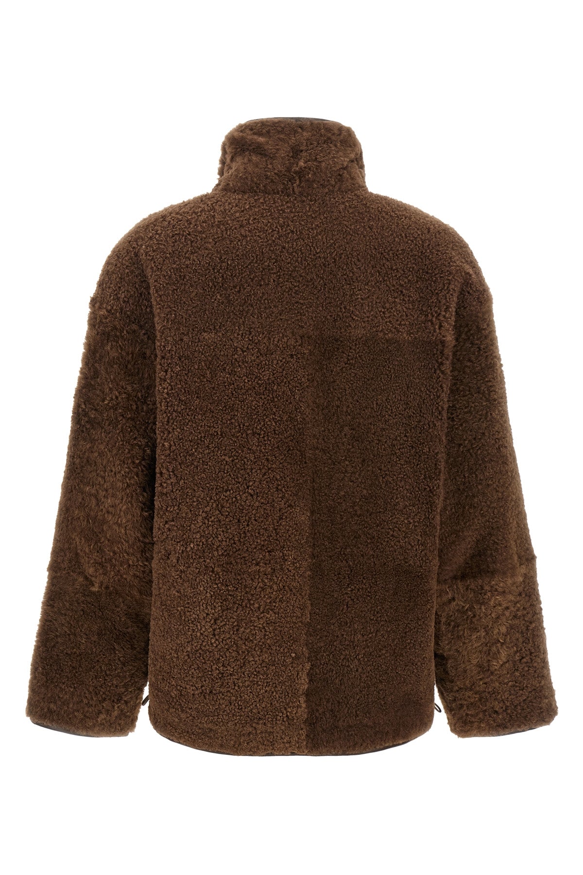 the brunello cucinelli reversible jacket in pure fuzzy lamb shearling stands o