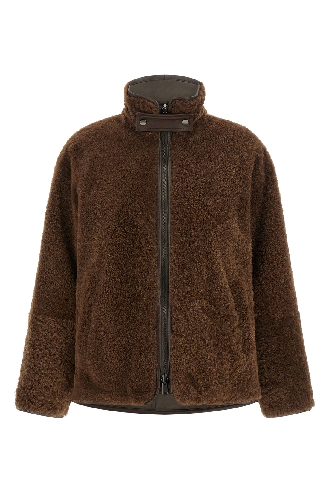 BRUNELLO CUCINELLI 38 the brunello cucinelli reversible jacket in pure fuzzy lamb shearling stands o