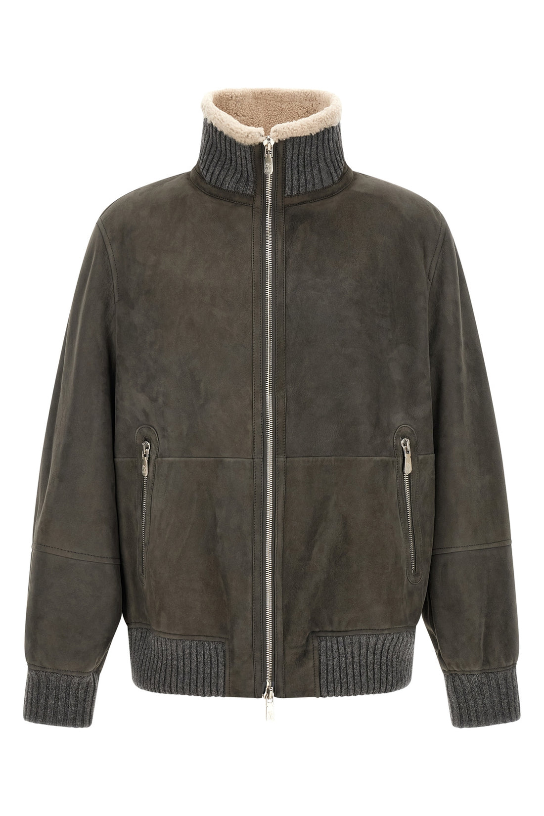 BRUNELLO CUCINELLI XL brunello cucinelli jacket in soft lambskin has a structured silhouette