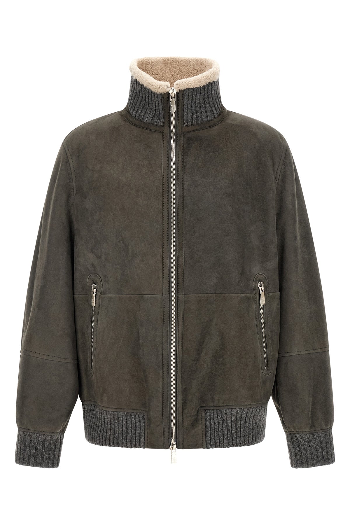 brunello cucinelli jacket in soft lambskin has a structured silhouette