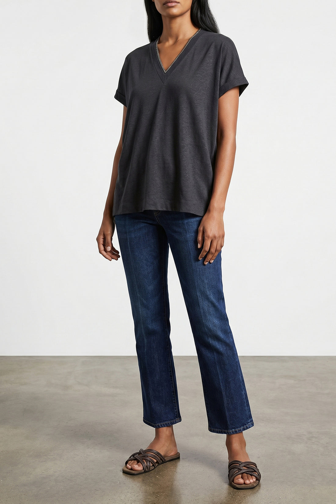 BRUNELLO CUCINELLI L stretch mélange cotton t-shirt