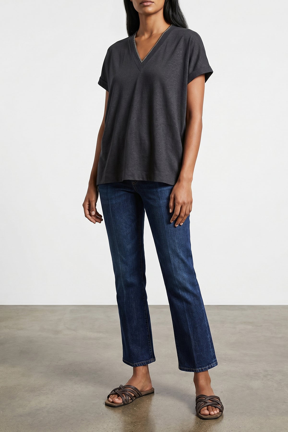 stretch mélange cotton t-shirt