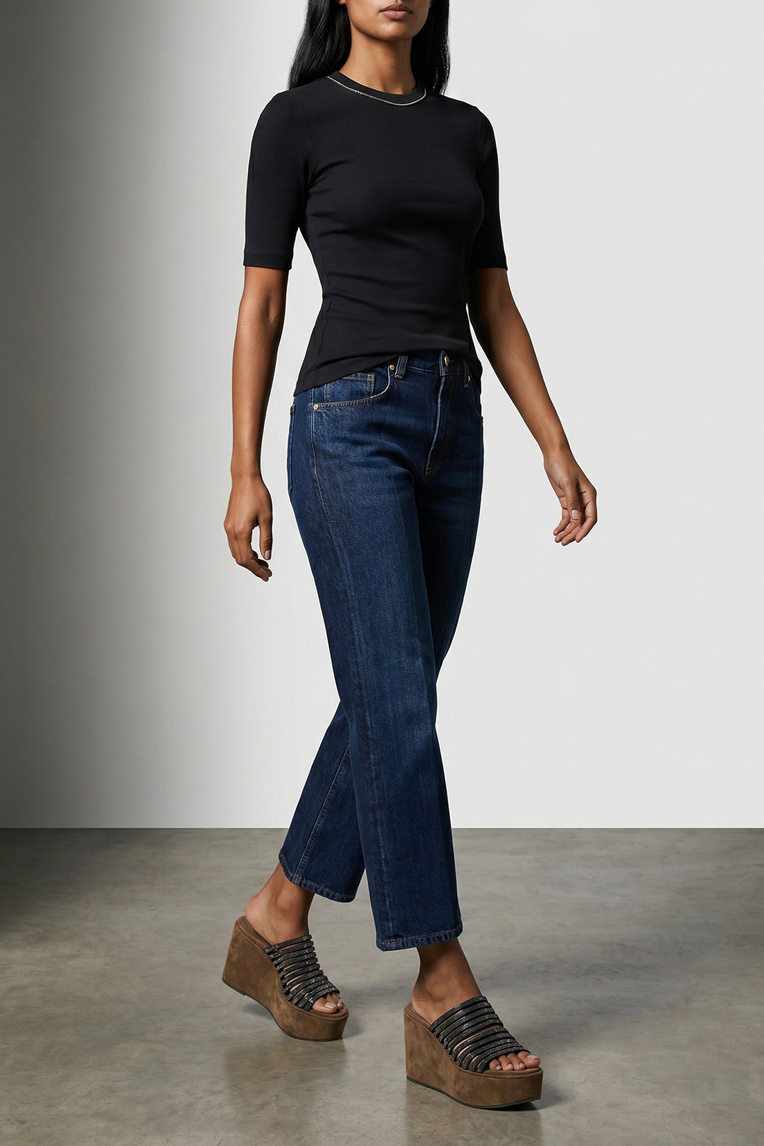 BRUNELLO CUCINELLI M stretch cotton ribbed jersey t-shirt