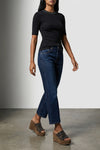 stretch cotton ribbed jersey t-shirt