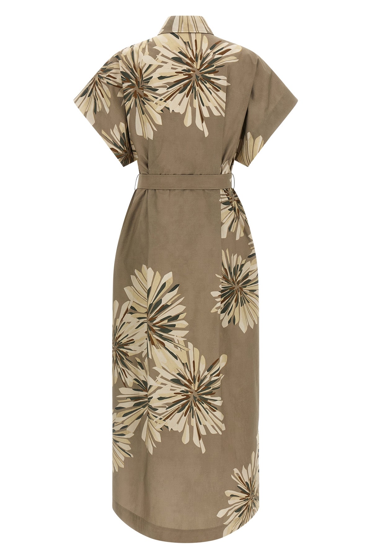 long dress in floral print cotton poplin