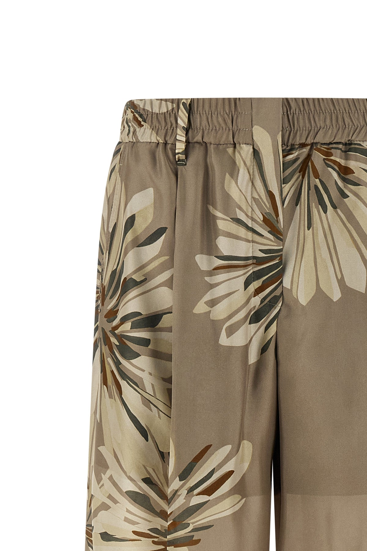 sartorial track pants in bloom print print silk pongée