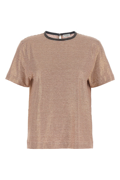 striped stretch linen t-shirt