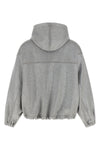 bomber jacket in mélange cotton woven
