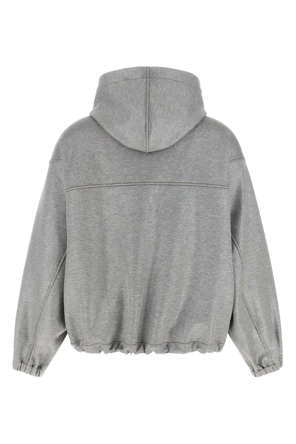 bomber jacket in mélange cotton woven