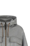 bomber jacket in mélange cotton woven