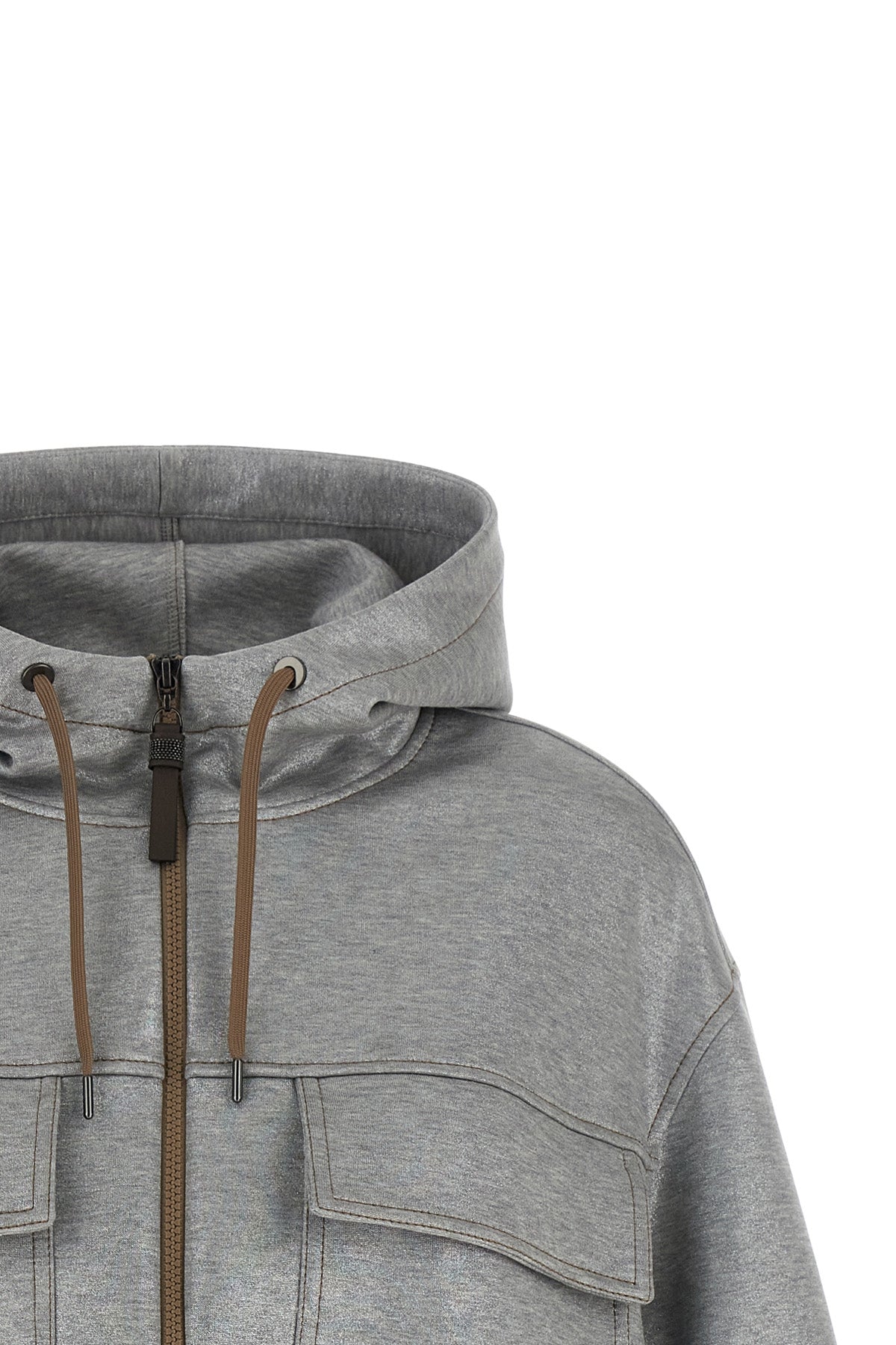 bomber jacket in mélange cotton woven